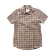 (Kids) Burberry Check Cotton Shirt Beige