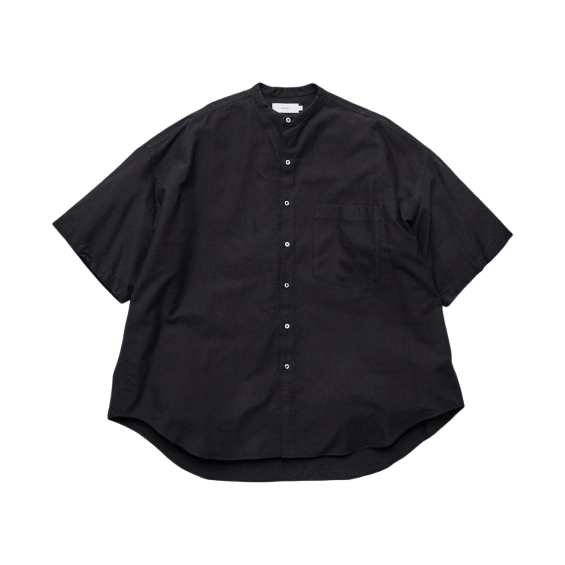 GM232-50024B Graphpaper Oxford S/S Oversized Band Collar Shirt Black