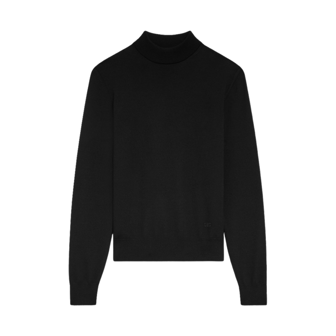 RY0010ZOZ-38NO Celine Triomphe High Wool Collar Sweater Black