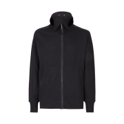 C.P. Company Diagonal Raised Fleece Zipped Goggle Hoodie Black - 22FW