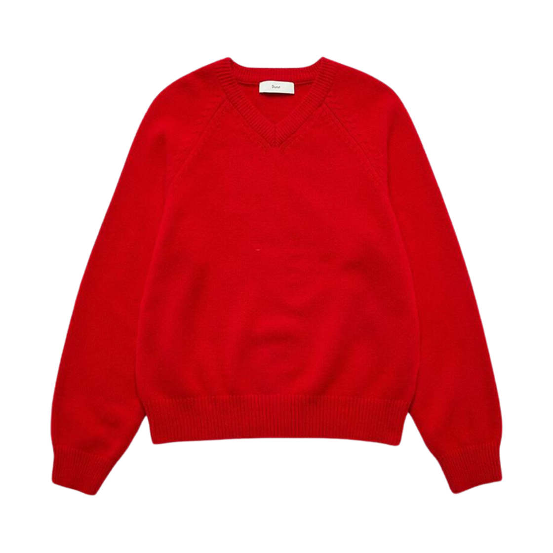 던스트 메리노 울 브이넥 스웨터 레드(Dunst Merino Wool V-Neck Sweater Red) - 1