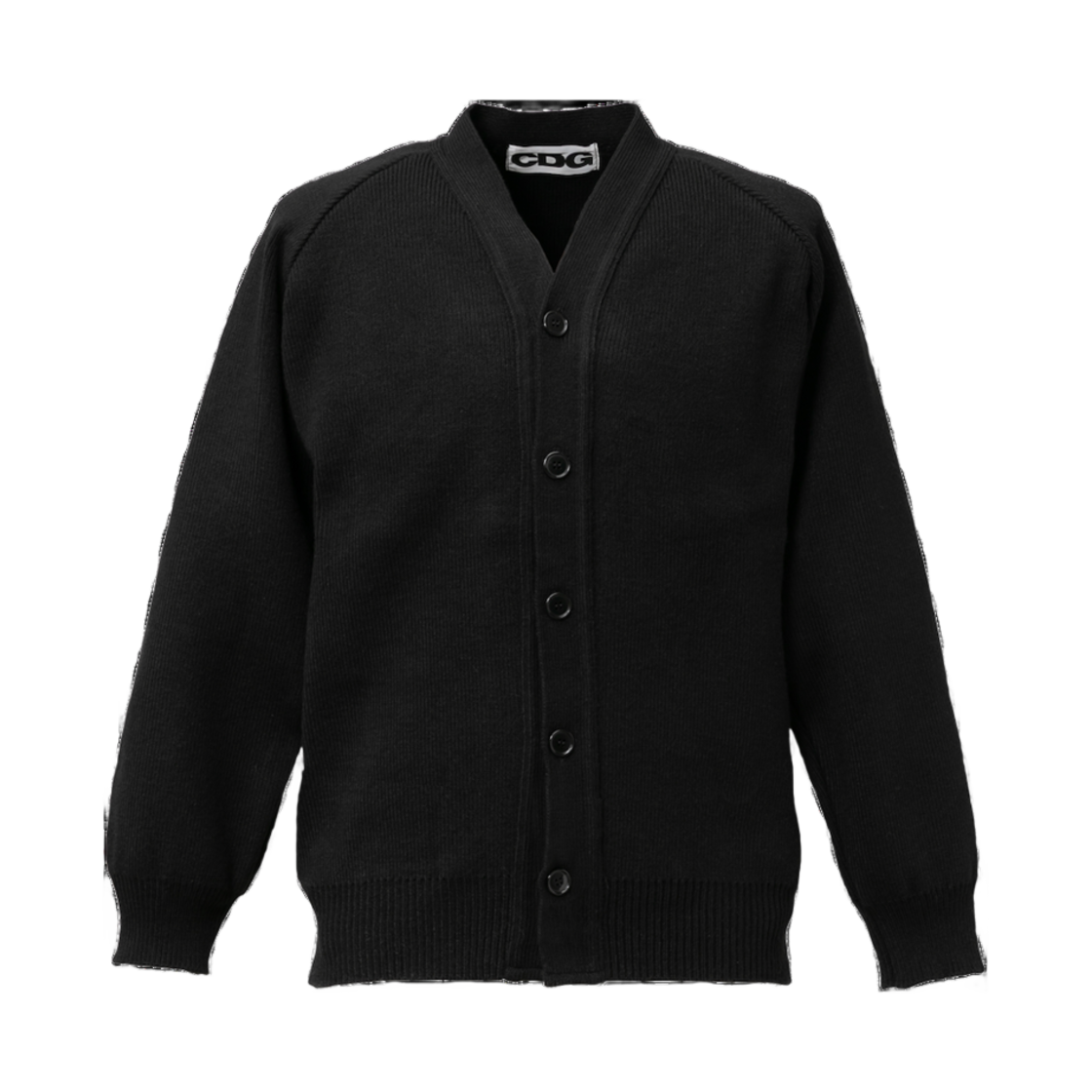 SZ-N010-051-1 CDG V-Neck School Cardigan Black