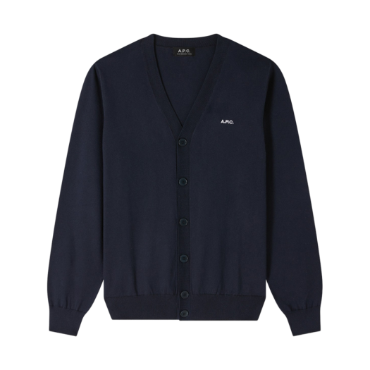 ★韓国の人気★【A.P.C.】★A.P.C. PULL ALOIS KNIT★BLUE★ W) 아페쎄 마린 가디건 블랙 | A.P.C. | KREAM
