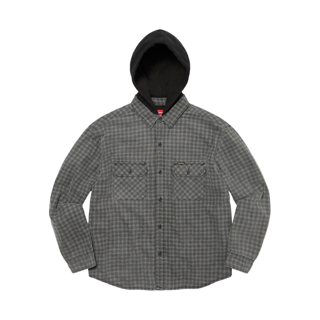 슈프림 하운드스투스 플란넬 후드 셔츠 블랙 - 22FW(Supreme Houndstooth Flannel Hooded Shirt Black - 22FW) - 1