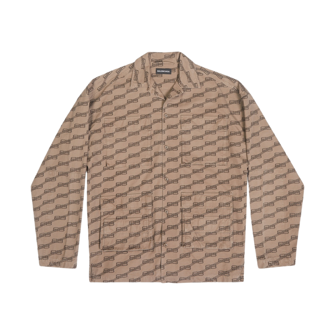 발렌시아가 BB 모노그램 카고 셔츠 베이지(Balenciaga BB Monogram Cargo Shirt Beige) - 1