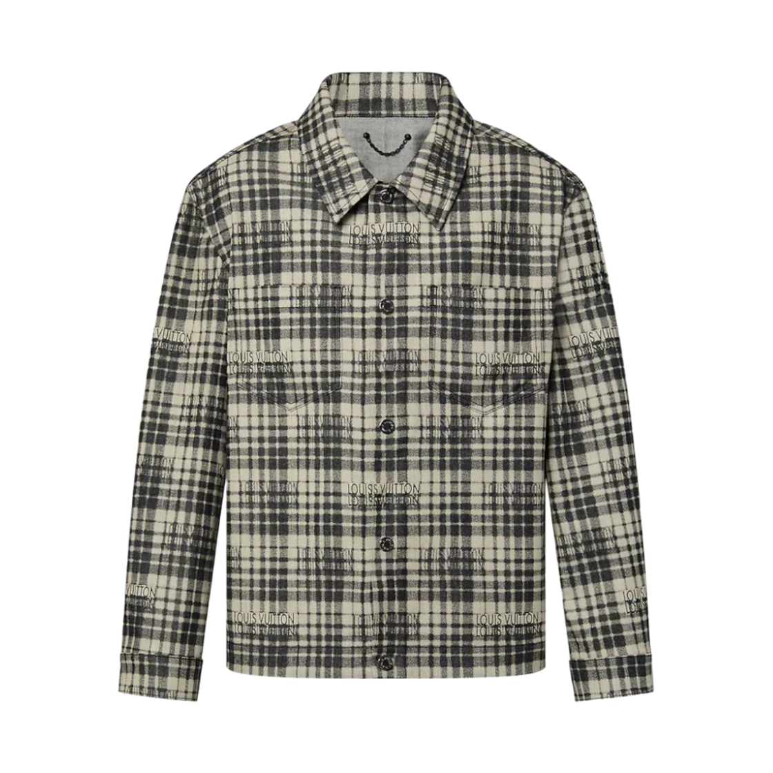 루이비통 체크 데님 오버셔츠 블랙