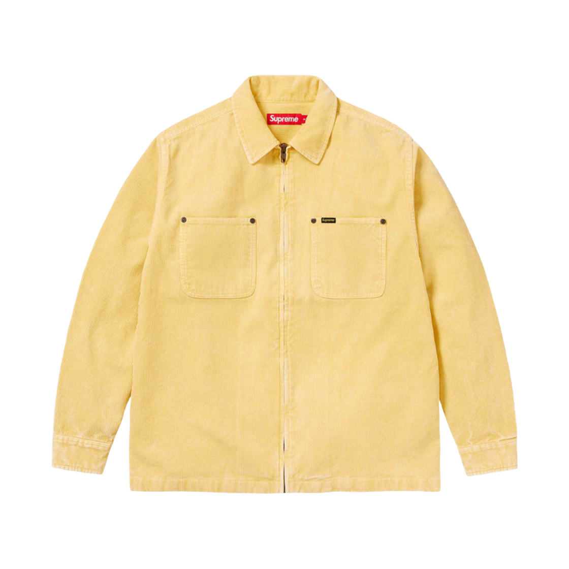 슈프림 워시드 코듀로이 집업 셔츠 옐로우 - 24SS
