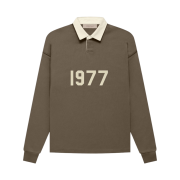 Essentials 1977 Henley Rugby Long Sleeve Polo Wood - 22FW