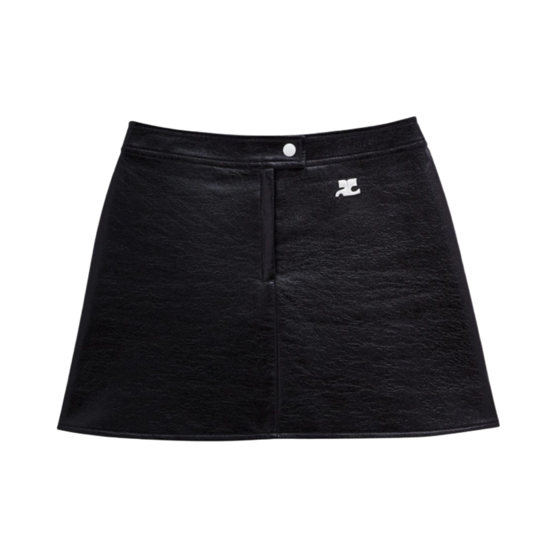 (W) 꾸레쥬 리에디션 비닐 미니 스커트 블랙((W) Courreges Reedition Vinyl Mini Skirt Black)