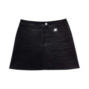 (W) Courreges Reedition Vinyl Mini Skirt Black