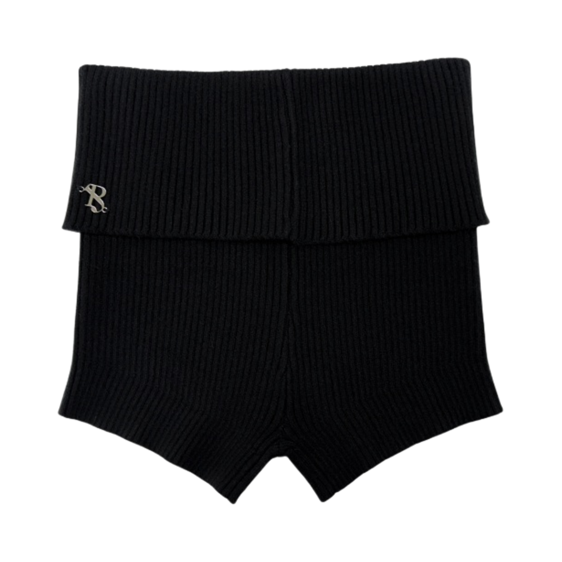 - (W) Pale Jade Knitted Micro Shorts Black