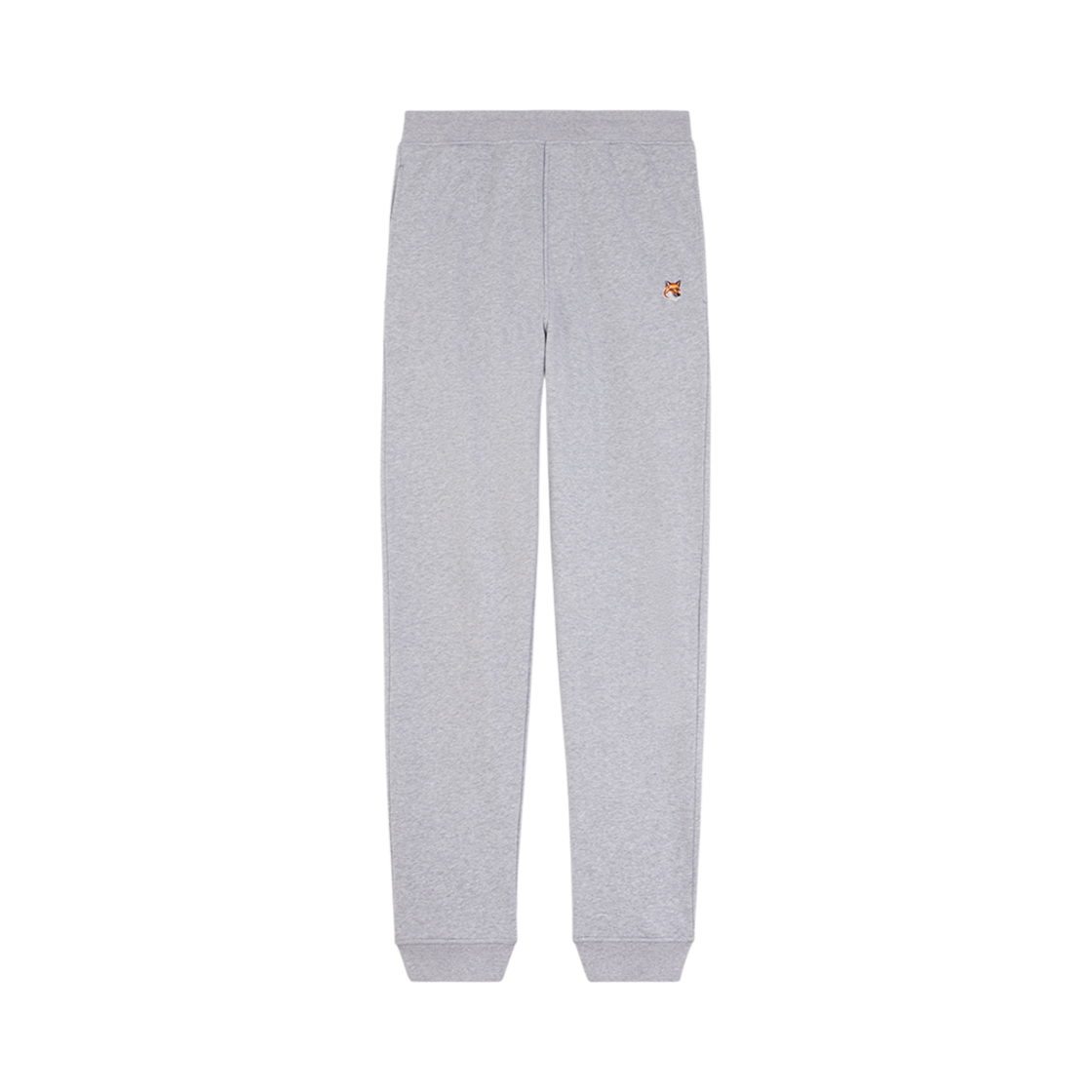 LM01114KM0001-H120 Maison Kitsune Fox Head Patch Regular Jog Pants Light Grey Melange