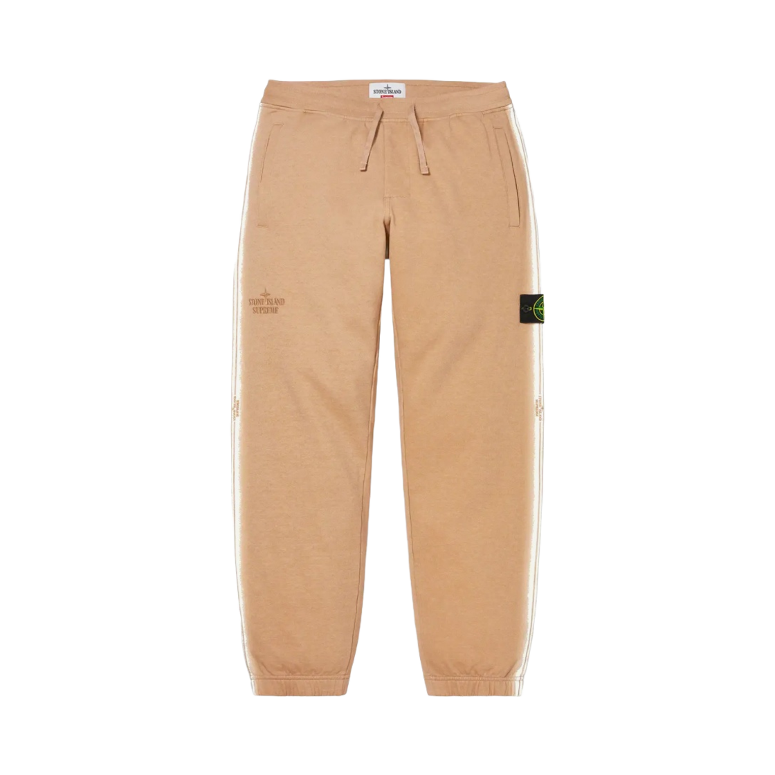 슈프림 x 스톤 아일랜드 스트라이프 스웨트팬츠 탄 - 22SS(Supreme x Stone Island Stripe Sweatpants Tan - 22SS)