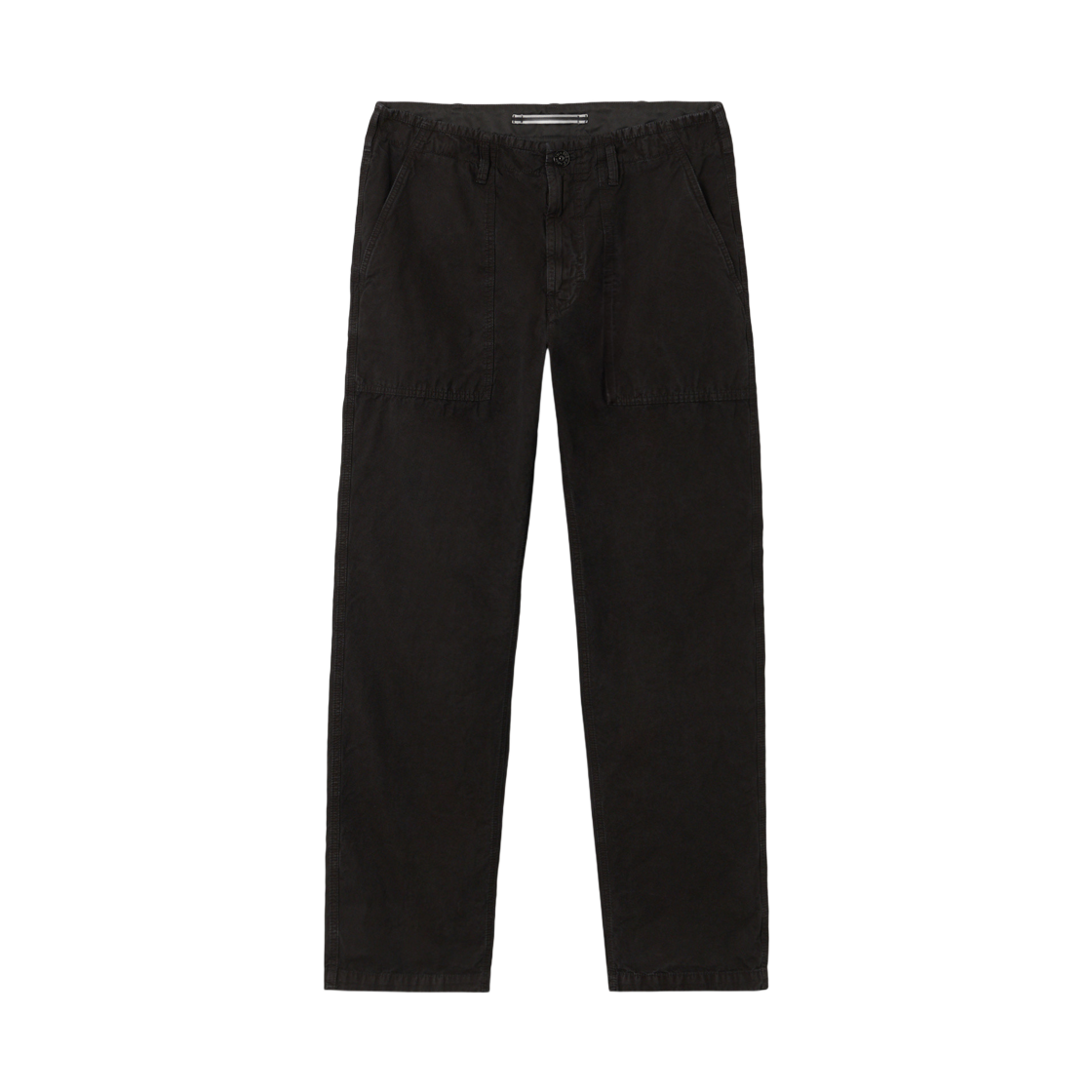 K1S1531000-23S00WA-V0129 Stone Island 3100023 Brushed Organic Cotton Canvas Old Effect Regular Fit Fatigue Trousers with Compass Logo Black - 25SS