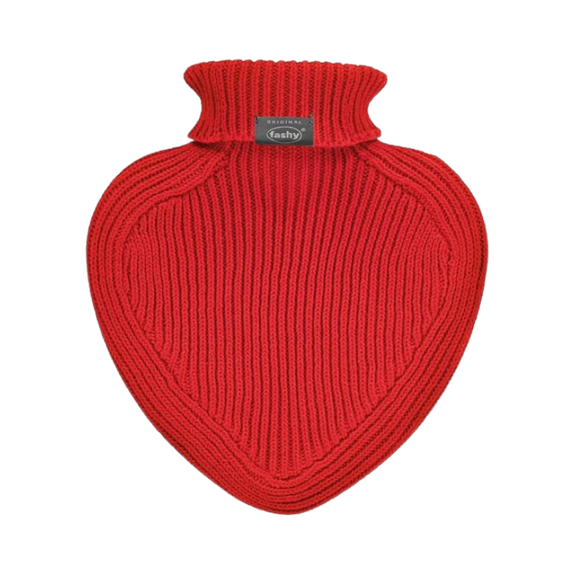 파쉬 터틀넥 니트 커버 하트 쉐이프 핫 워터 보틀 0.7L 클리어 레드(Fashy Heart Shaped Hot Water Bottle 0.7L with Turtleneck Knitted Cover Clear Red)
