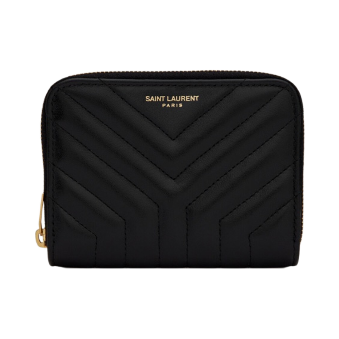 생로랑 퀼티드 레더 조안 컴팩트 집 어라운드 지갑 블랙(Saint Laurent Joan Compact Zip Around Wallet in Quilted Leather Black) - 1
