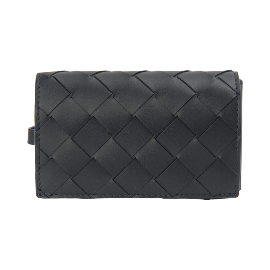 607480V3US18966 Bottega Veneta Intrecciato Key Case Black
