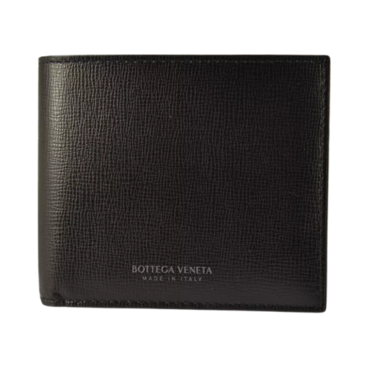 605721V48M18803 Bottega Veneta Logo Print Bi-Fold Wallet Black