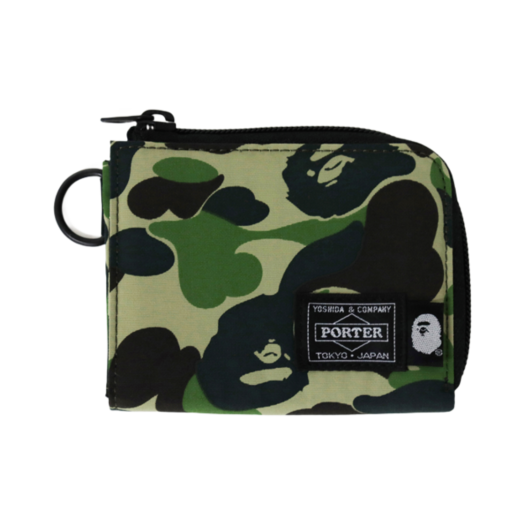 0ZXSGM182906HGRX00F BAPE Porter Abc Camo Mini Wallet Army Green