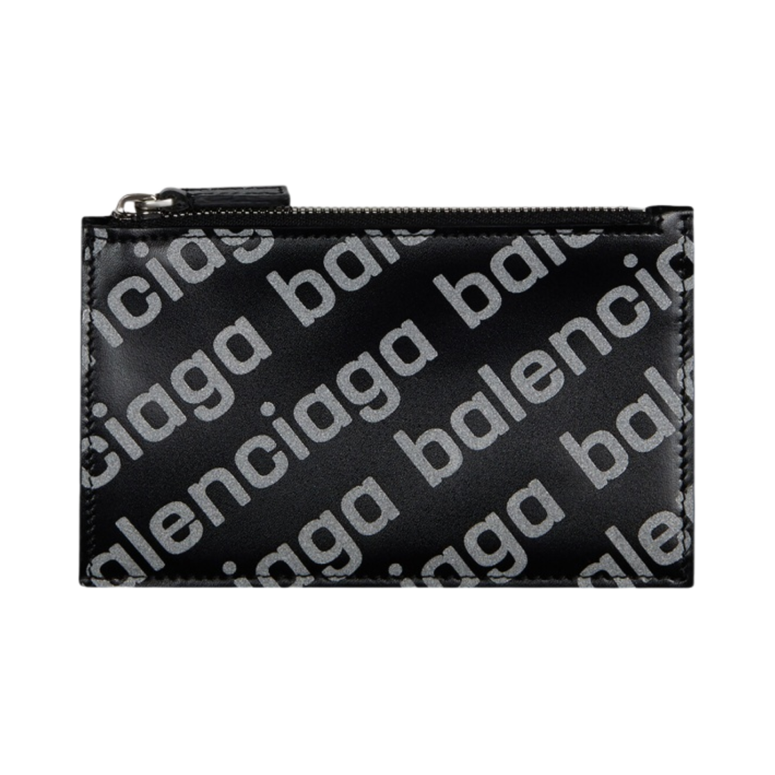 발렌시아가 리플렉티브 올오버 로고 프린트 캐쉬 라지 롱 코인 앤 카드 홀더 블랙(Balenciaga Reflective Allover Logo Printed Large Cash Large Long Coin and Card Holder Black) - 1