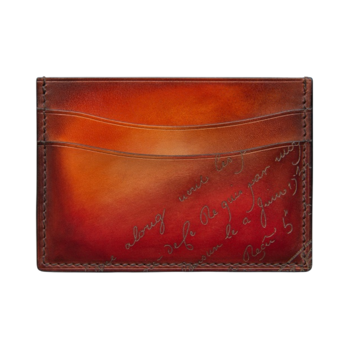 벨루티 뱀부 스크리토 레더 카드 홀더 레드 선셋(Berluti Bambou Scritto Leather Card Holder Red Sunset)