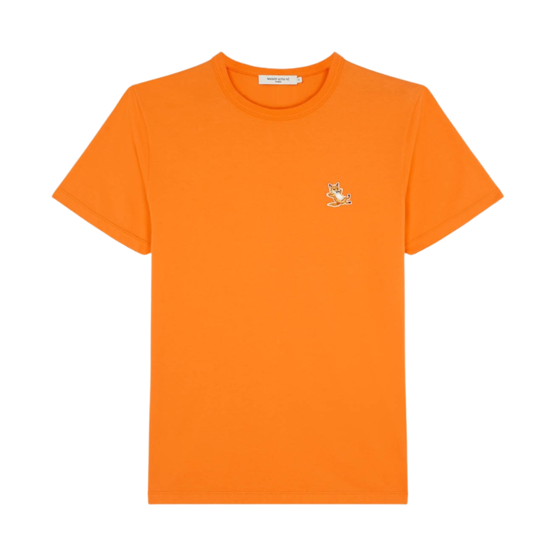 메종 키츠네 칠랙스 폭스 패치 클래식 티셔츠 네온 오렌지(Maison Kitsune Chillax Fox Patch Classic T-Shirt Neon Orange) - 1