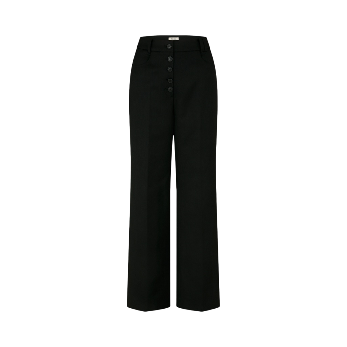 - (W) Aviemuah Button Wool Blend Trouser Black
