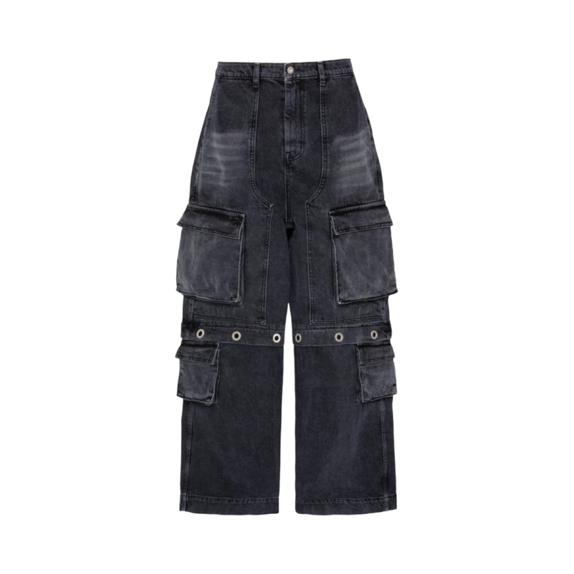 엠제이디 아일릿 데님 팬츠 블랙(MJD Eyelet Cargo Denim Pants Black)