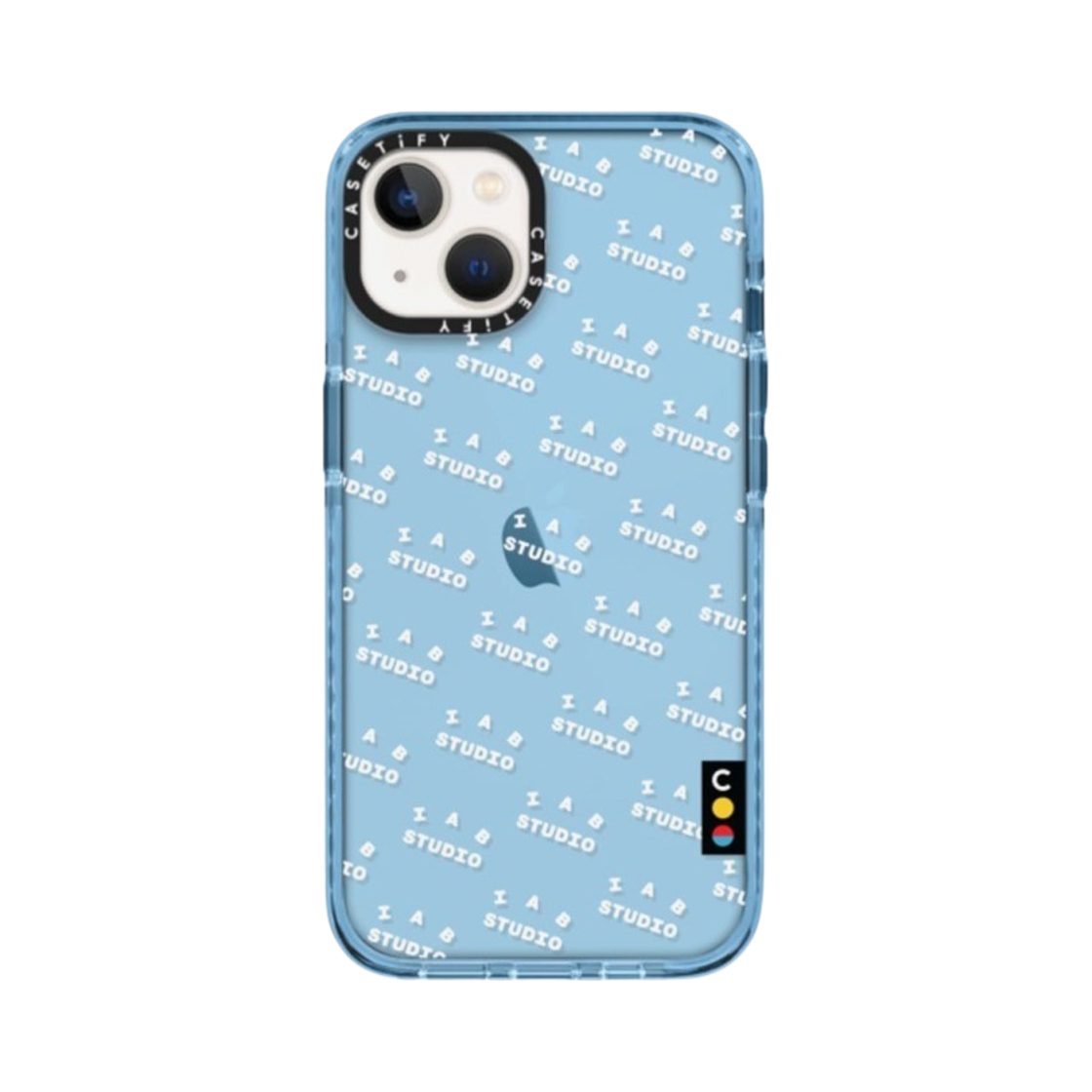 케이스티파이 x 아이앱 스튜디오 아이폰 화이트 모노그램 로고 임팩트 케이스 시에라 블루(Casetify x IAB Studio iPhone White Monogram Logo Impact Case Sierra Blue) - 3
