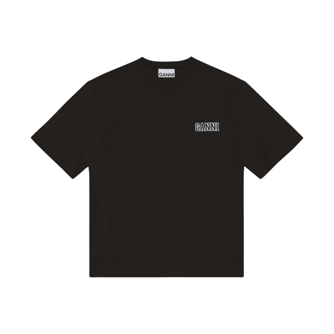가니 릴렉스드 로고 티셔츠 블랙(Ganni Relaxed Logo T-Shirt Black) - 1