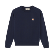 (W) Maison Kitsune Fox Head Patch Adjusted Sweatshirt Navy