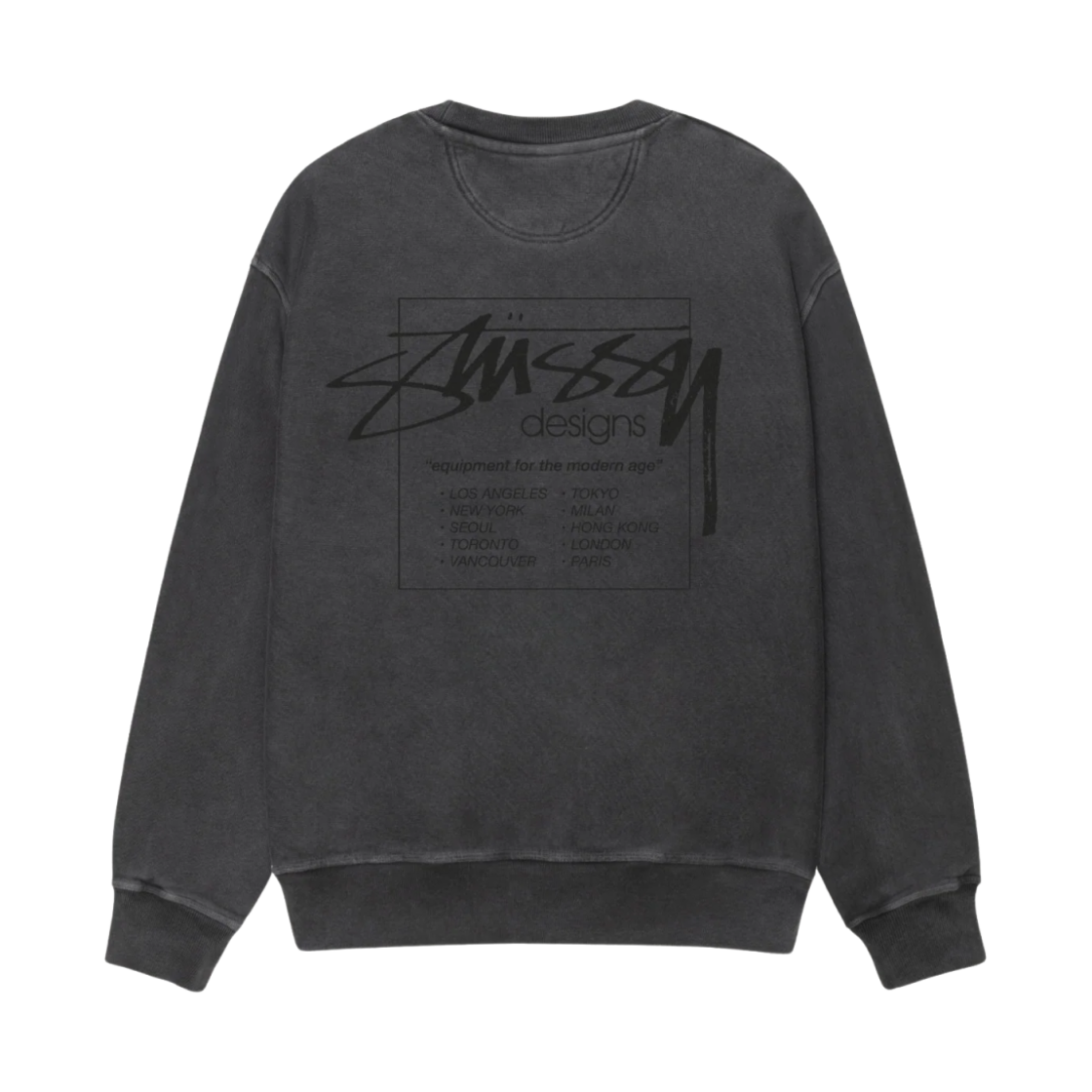 스투시 모던 에이지 크루 피그먼트 다이드 블랙(Stussy Modern Age Crew Pigment Dyed Black) - 2