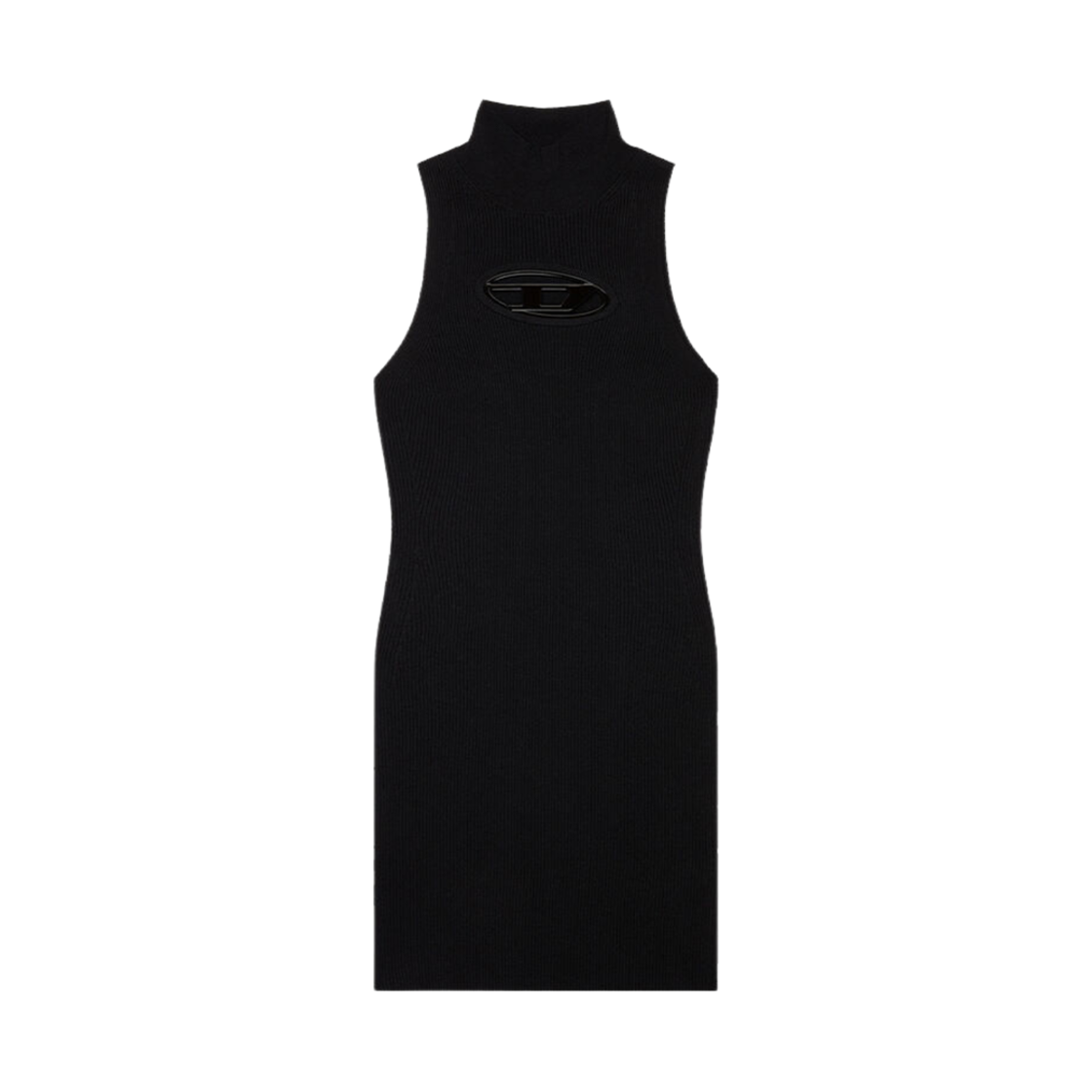A094630DLAX-9XX (W) Diesel Short Dress with Cut Out and Logo Plaque Black