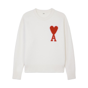 AMI de Coeur Oversize Intarsia Sweater White - 21FW