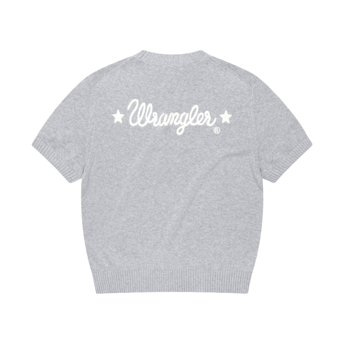 랭글러 로프로고 숏 슬리브 니트 멜란지 그레이(Wrangler Rope Logo Short Sleeve Knit Melange Grey)