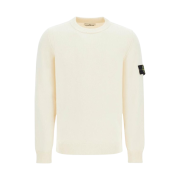 Stone Island 508A3 Lambswool Crewneck Knit Natural White -24FW