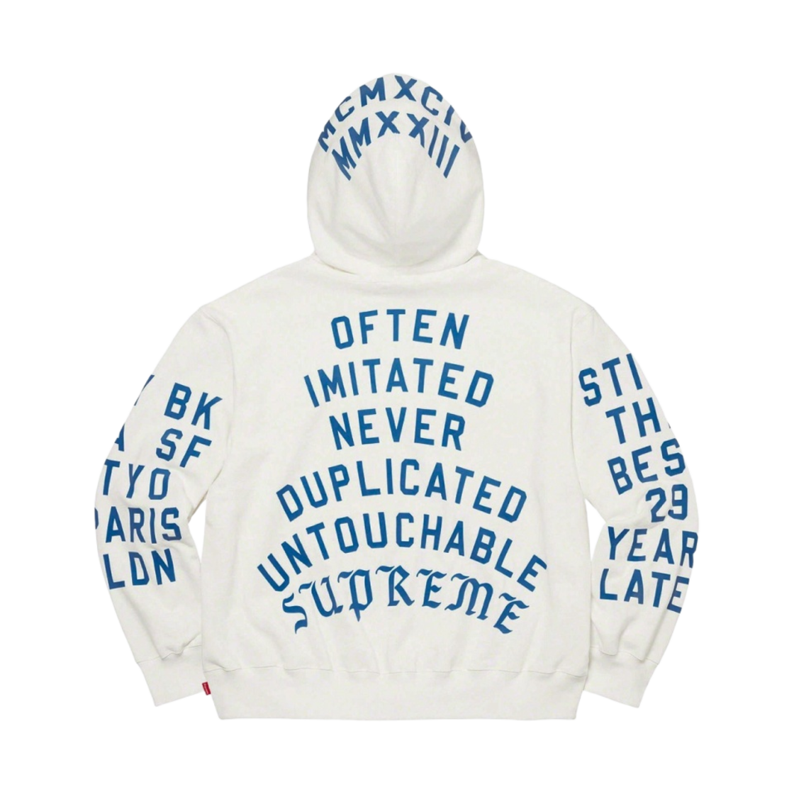 トップス Supreme Team Flocked Hooded / white / S ☆2023SS☆Supreme Team Flocked Hooded Sweatshirt (Supreme/パーカー