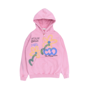 The Museum Visitor Flower and Cloud Sprayed Hoody Pink - 22FW