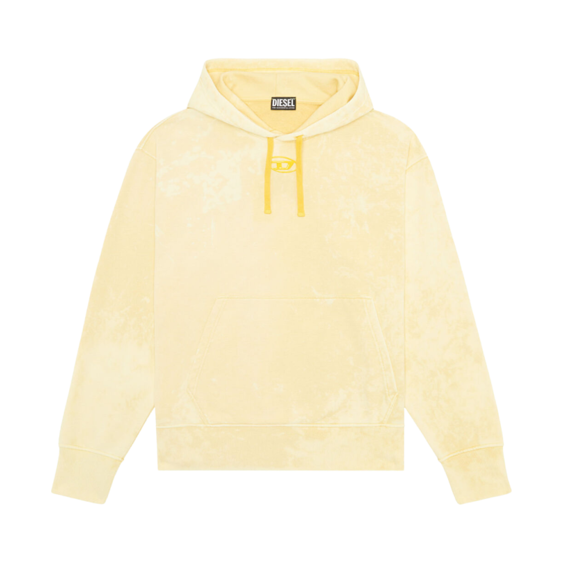 디젤 S-맥스-후드-G2 로고 오버다이드 후드 옐로우(Diesel S-Macs-Hood-G2 Overdyed Hoodie with Logo Yellow) - 1