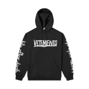 Vetements World Tour Oversized Logo Hoodie Black White