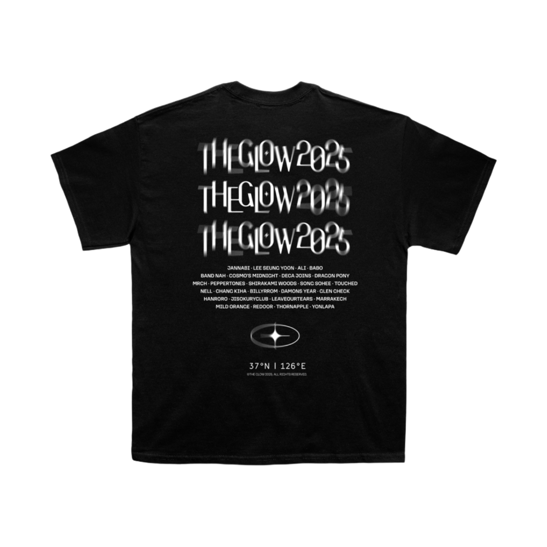 THE GLOW 2025 라인업 티셔츠 : Black Lens(THE GLOW 2025 Lineup T-Shirts : Black Lens)