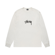 Stussy Small Stock LS T-Shirt Pigment Dyed Natural