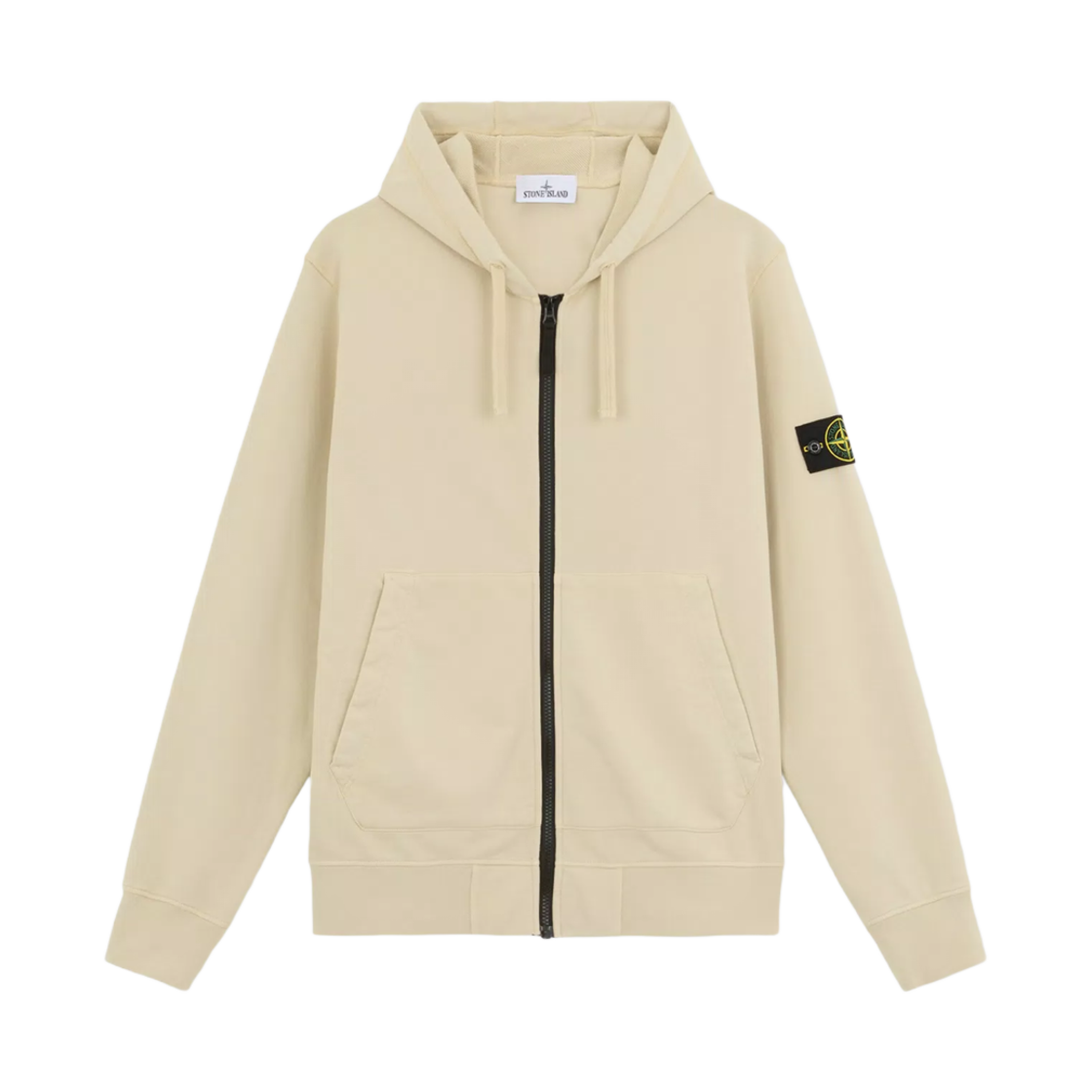 811564251-V0097 Stone Island 64251 Cotton Fleece Hooded Full Zipper Sweatshirt Off White - 24FW