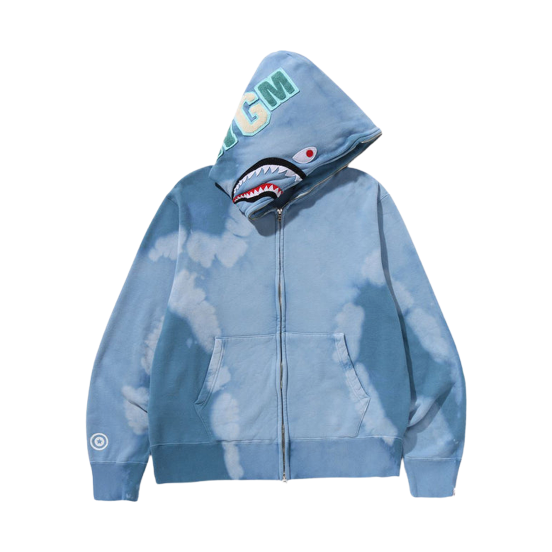 베이프 핸드 다이 샤크 풀 집 후드 블루(BAPE Hand Dye Shark Full Zip Hoodie Blue) - 1