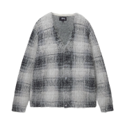 Stussy Hairy Plaid Cardigan White