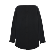 (W) MM6 Maison Margiela Collarless Long Shirt Black