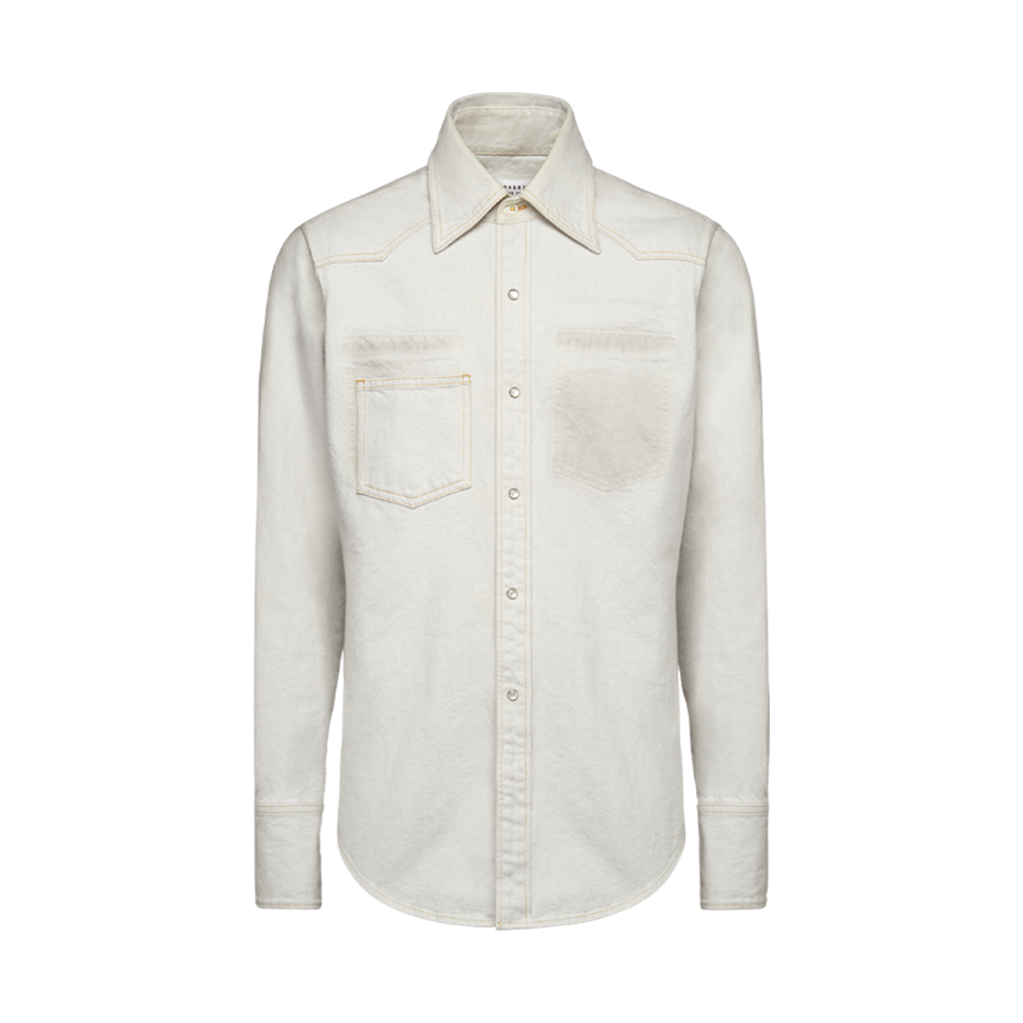 S50DT0007S30857961 Maison Margiela Chalk Selvedge Denim Shirt Ice