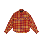 Project G/R Cropped Wrap Checked Shirt Red