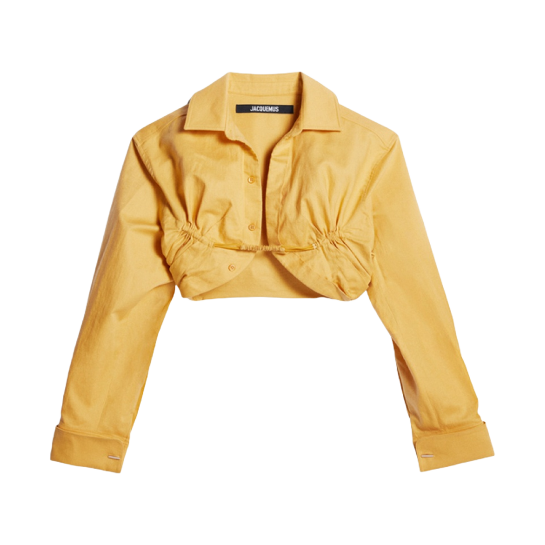 (W) 자크뮈스 라 슈미즈 마초우 볼레로 셔츠 옐로우((W) Jacquemus La Chemise Machou Bolero Shirt Yellow) - 1