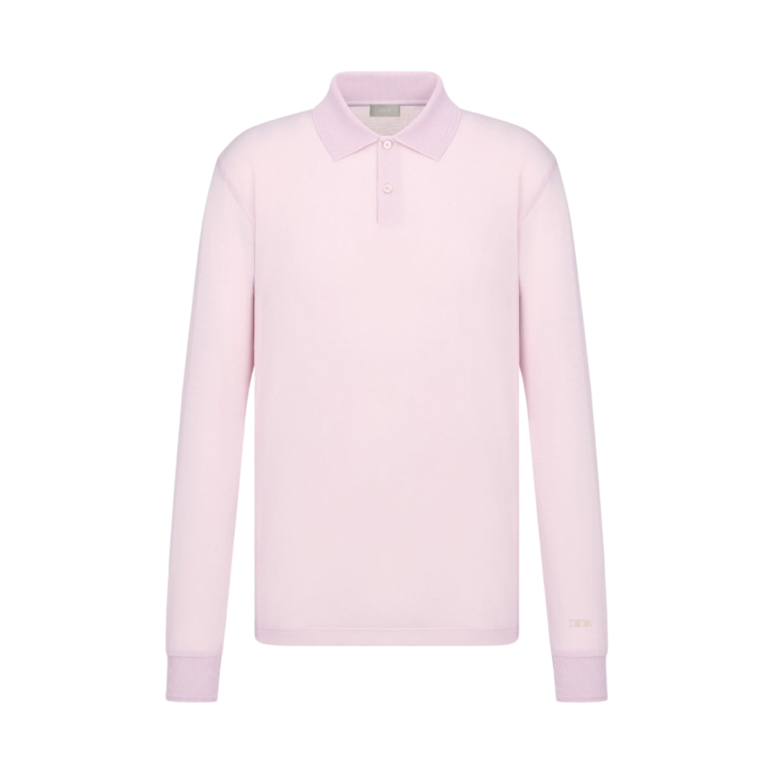디올 라이트웨이트 코튼 블렌드 저지 릴렉스드 핏 롱슬리브 폴로 셔츠 핑크(Dior Lightweight Cotton Blend Jersey Relaxed Fit Long Sleeved Polo Shirt Pink) - 1